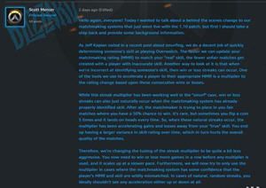 《守望先锋》蓝贴：匹配系统更新 更适合玩家MMR